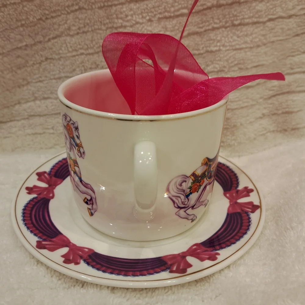 Ceramic Carousel Horse Cup & Saucer - Picture 3 of 11